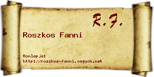 Roszkos Fanni névjegykártya
