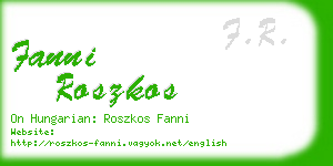 fanni roszkos business card